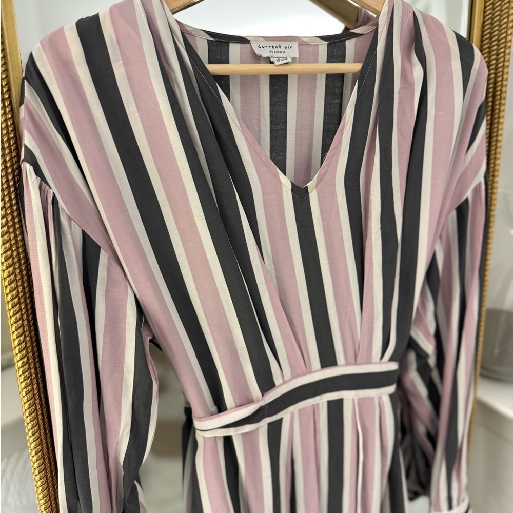 Current Air Pink and Black Striped Long Sleeve Dress - Picture 2 of 10